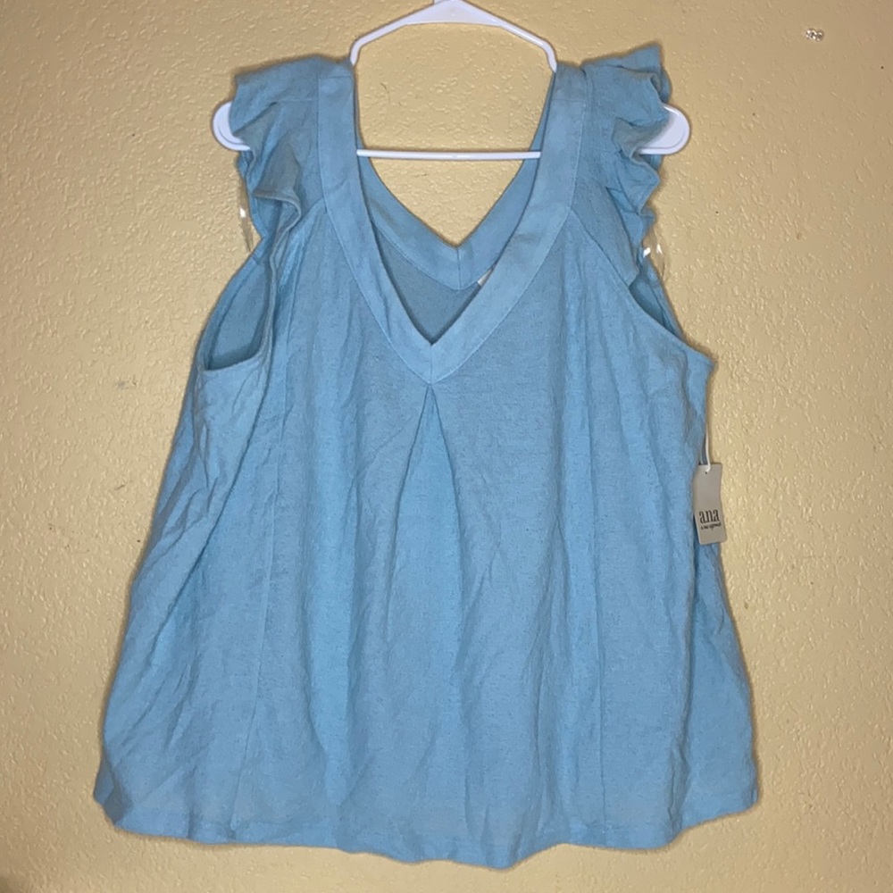 a.n.a blue sleeveless top for women. Size 1X